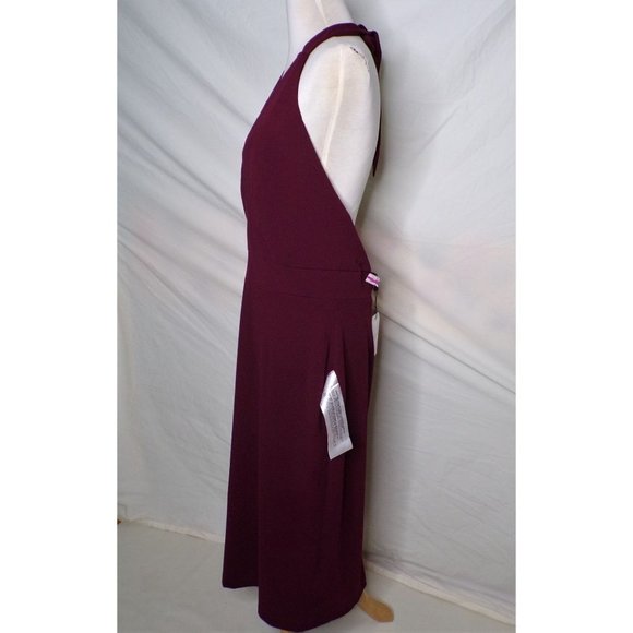 DRESS THE POPULATION Vanessa Halter Dress Burgundy Medium 6-8 NEW - Picture 8 of 11